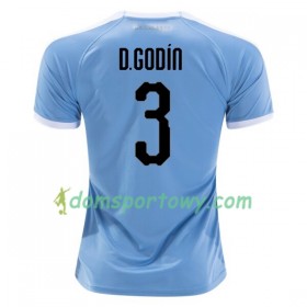 Koszulka Urugwaj Diego Godin 3 Domowe Koszulki Piłkarskie 2019 Copa América Krótki Rękaw